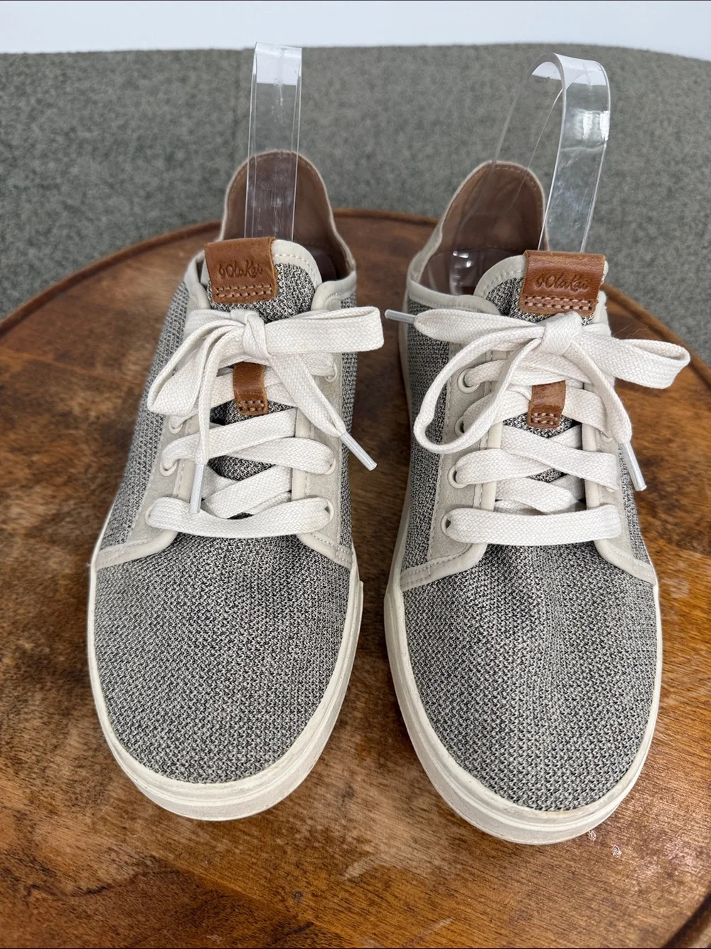 Olukai Shoes Wm 9 Pehuea Li Casual Low Canvas Sneakers Slip On Mule Beige Lace